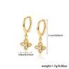 1 Pair Lady Cross Plating Inlay Sterling Silver Zircon 18k Gold Plated White Gold Plated Earrings