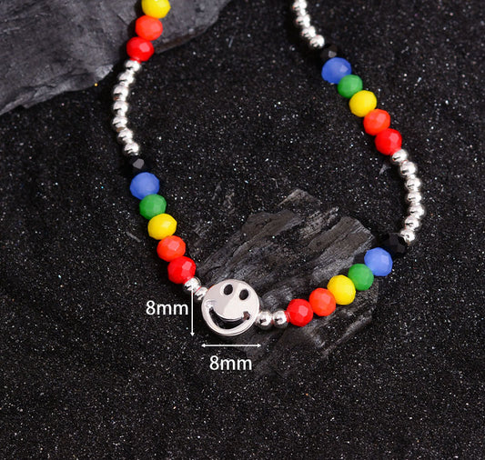 Ig Style Smiley Face Copper Beaded Necklace