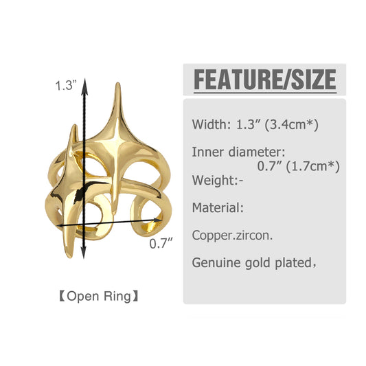 Wholesale Casual Streetwear Geometric Copper Plating Inlay 18K Gold Plated Zircon Rings