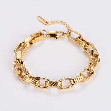 304 Stainless Steel 18K Gold Plated Rose Gold Plated Casual Plating Solid Color Bracelets
