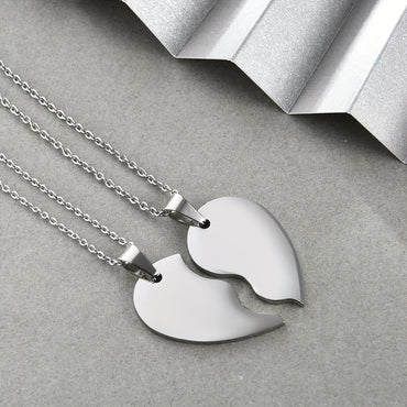 Ferroalloy 302 Stainless Steel Silver Plated Romantic Modern Style Simple Style Heart Shape Pendant Necklace
