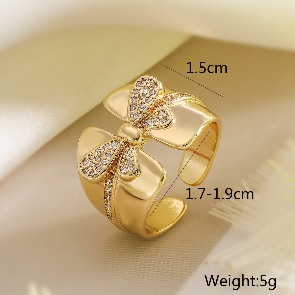 Wholesale Simple Style Commute Geometric Heart Shape Copper Hollow Out Inlay 18K Gold Plated Zircon Open Rings