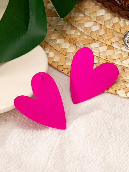 1 Pair Casual Elegant Simple Style Heart Shape Plating Iron Ear Studs