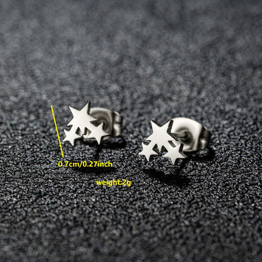 1 Pair Cute Japanese Style Cross Heart Shape Butterfly Hollow Out 304 Stainless Steel 18K Gold Plated Ear Studs