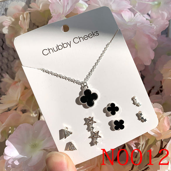 Simple Style Heart Shape Bow Knot Snowflake Alloy Plating Inlay Rhinestones Women's Ear Studs 1 Set