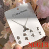 Simple Style Heart Shape Bow Knot Snowflake Alloy Plating Inlay Rhinestones Women's Ear Studs 1 Set