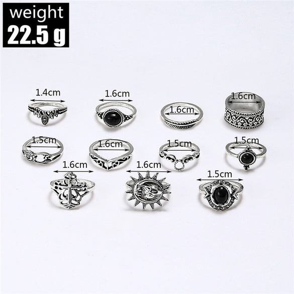 Casual Retro Punk Animal Plant Alloy Plating Inlay Carving Artificial Diamond Opal Obsidian Gold Plated Silver Plated Women's Open Ring Rings