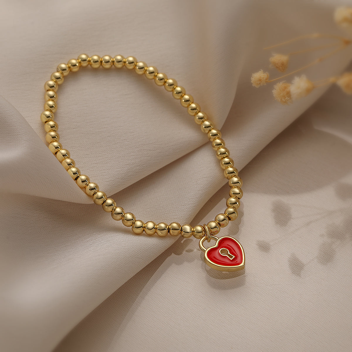 Simple Style Heart Shape Copper Enamel Plating 18k Gold Plated Bracelets