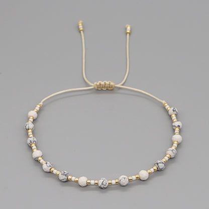 Elegant Simple Style Classic Style Geometric Glass Stone Rope Wholesale Bracelets