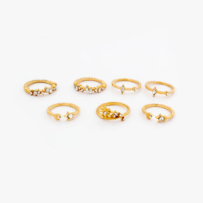 Ig Style Simple Style Geometric Alloy Plating Inlay Rhinestones Women's Rings