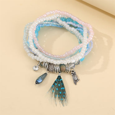 Vacation Ethnic Style Color Block Alloy Glass Beaded Women's Bracelets