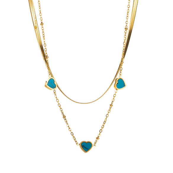 Wholesale Jewelry Modern Style Simple Style Solid Color 304 Stainless Steel Rhinestones Inlay Layered Necklaces