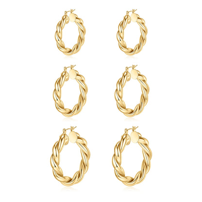 1 Set Simple Style Classic Style Solid Color Plating Copper 14k Gold Plated Hoop Earrings