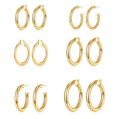 1 Set Simple Style Classic Style Solid Color Plating Copper 14k Gold Plated Hoop Earrings