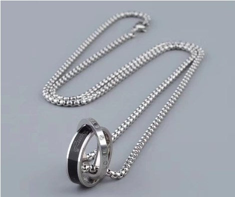 Titanium Steel Casual Hip-Hop Cool Style Asymmetrical Letter Pendant Necklace