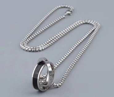 Titanium Steel Casual Hip-Hop Cool Style Asymmetrical Letter Pendant Necklace