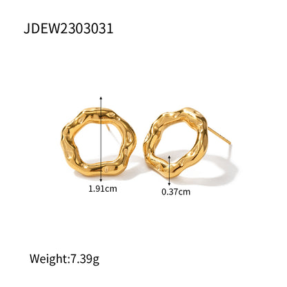 1 Pair Basic Simple Style Geometric 304 Stainless Steel 18K Gold Plated Ear Studs