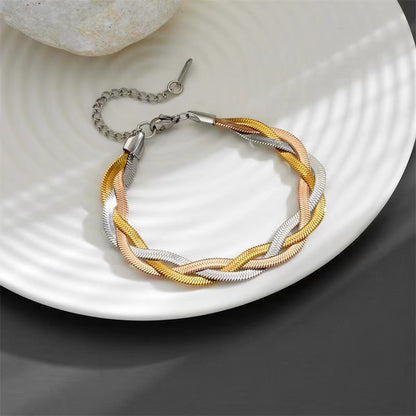 304 Stainless Steel Classic Style Cool Style Solid Color Bracelets