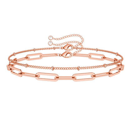 Copper Casual Classic Style Plating Paper Clip Bracelets