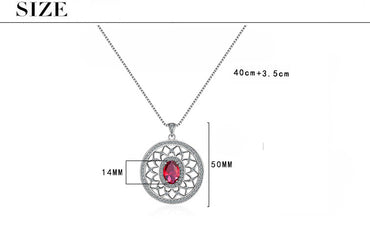 Copper Hip-Hop Retro Inlay Round Zircon Pendant Necklace