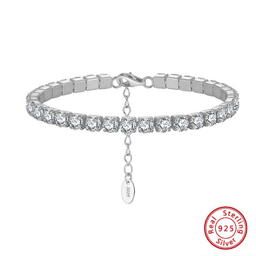 Sterling Silver IG Style Simple Style Classic Style Inlay Round Round Dots Zircon Bracelets