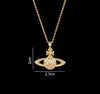 Sweet Planet Flower Bow Knot Copper Zircon Pendant Necklace In Bulk