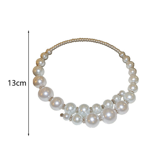 Elegant Geometric Imitation Pearl Alloy Beaded Women's Necklace