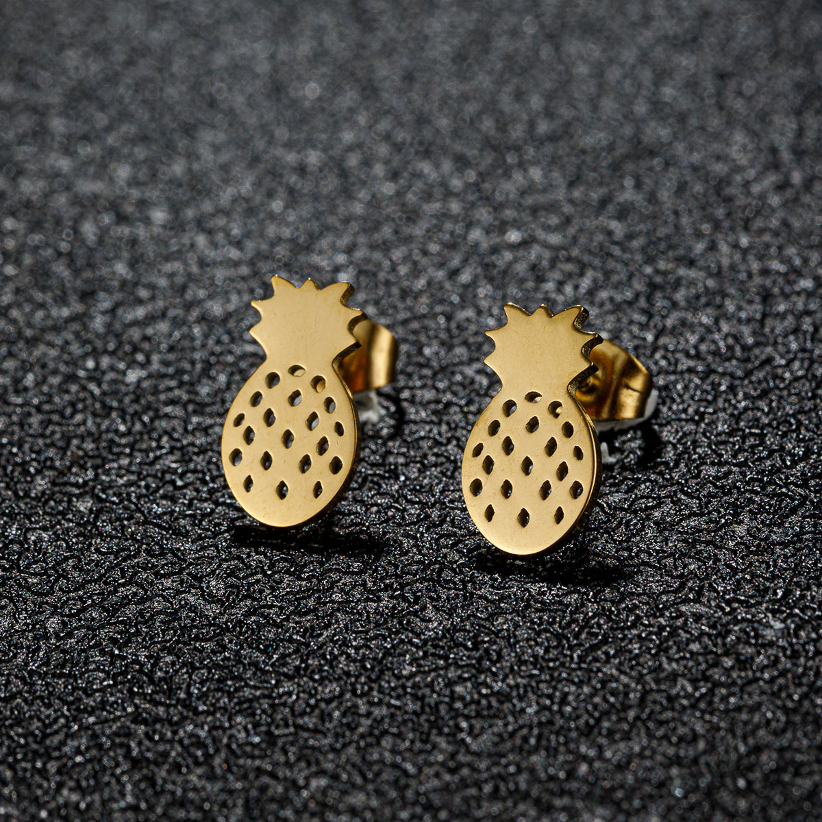 1 Pair Modern Style Simple Style Classic Style Animal Heart Shape Pineapple Plating 304 Stainless Steel Ear Studs