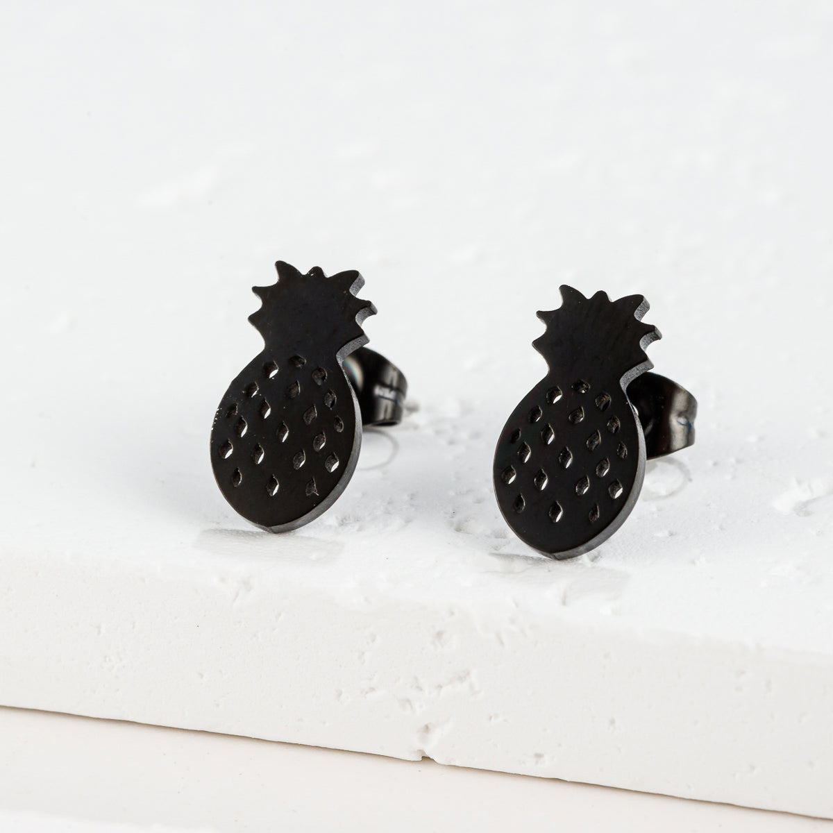 1 Pair Modern Style Simple Style Classic Style Animal Heart Shape Pineapple Plating 304 Stainless Steel Ear Studs