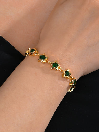 Copper Lady Modern Style Commute Inlay Star Glass Zircon Bracelets