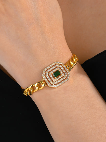 Copper Casual Modern Style Classic Style Inlay Rectangle Zircon Bracelets
