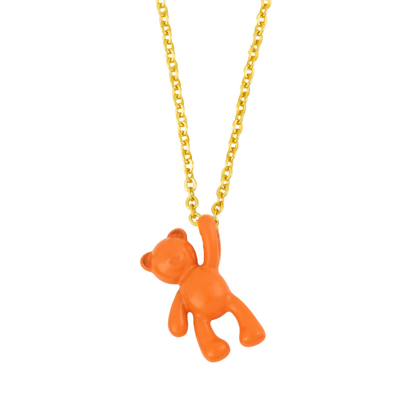 Wholesale Simple Solid Color Bear Pendant Copper Necklace Nihaojewelry