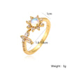 Simple Style Flower Copper 18k Gold Plated Zircon Open Rings In Bulk