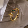Simple Style Flower Copper 18k Gold Plated Zircon Open Rings In Bulk