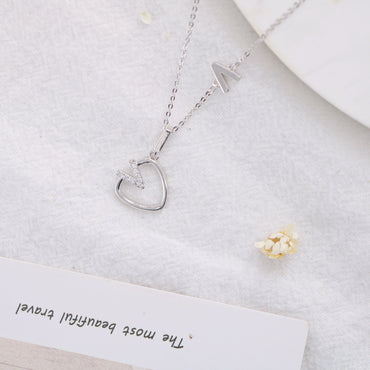 Copper Simple Style Inlay Heart Shape Zircon Pendant Necklace