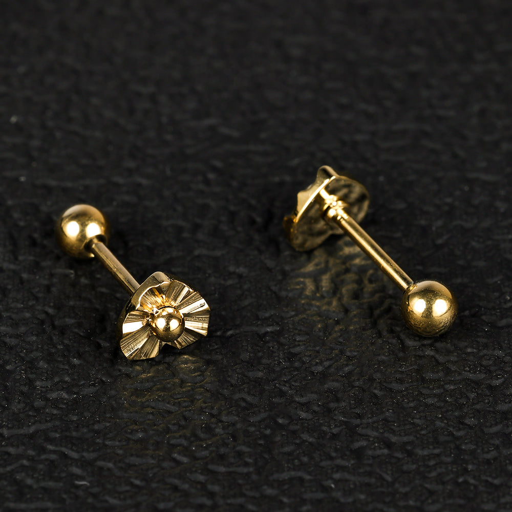1 Pair Casual Classic Style Solid Color Polishing Plating Carving 316 Stainless Steel  Gold Plated Ear Studs