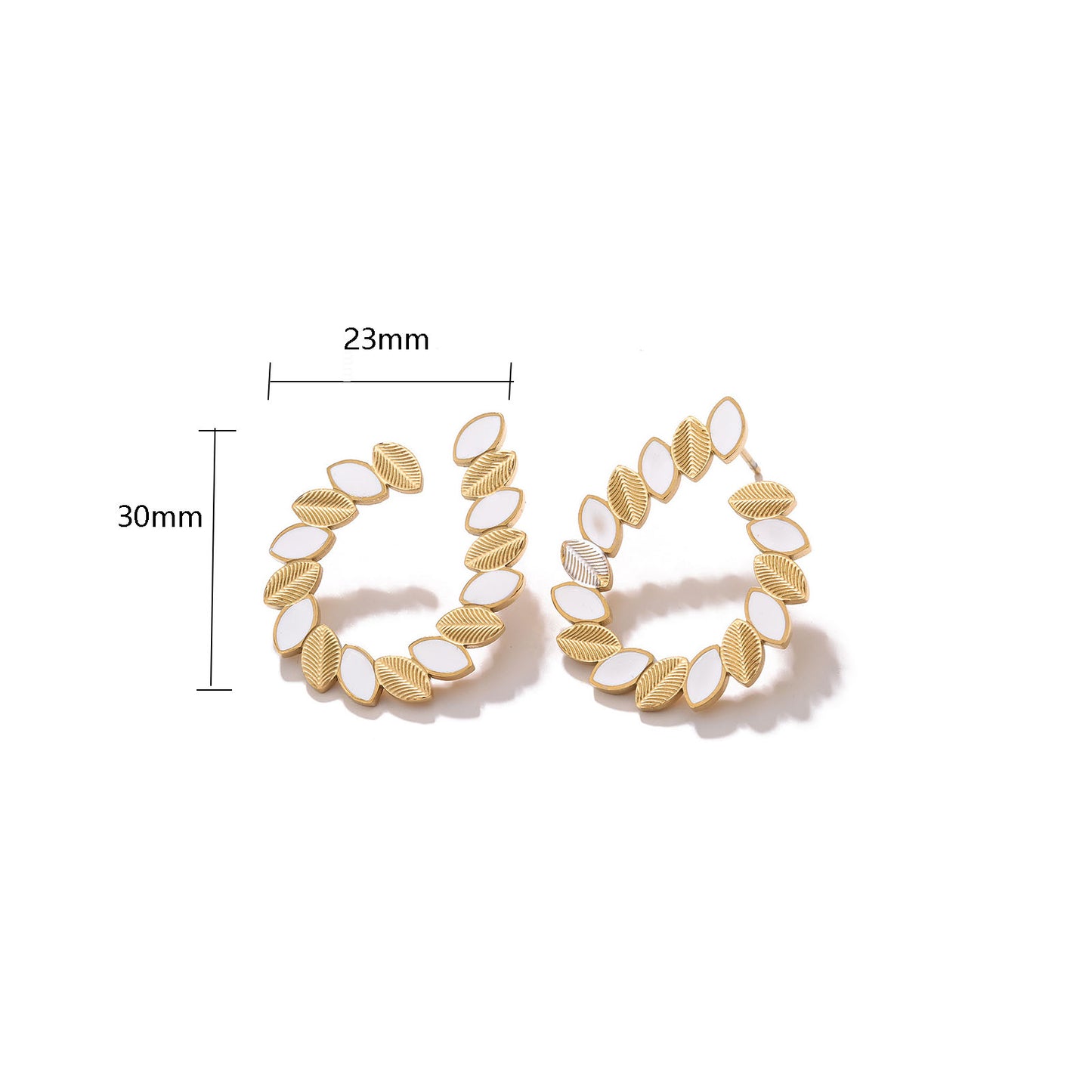 1 Pair Casual Classical Color Block Plating 304 Stainless Steel 18K Gold Plated Ear Studs