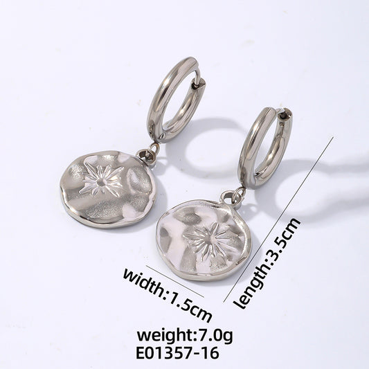 1 Pair Simple Style Heart Shape Plating 304 Stainless Steel Gold Plated Drop Earrings