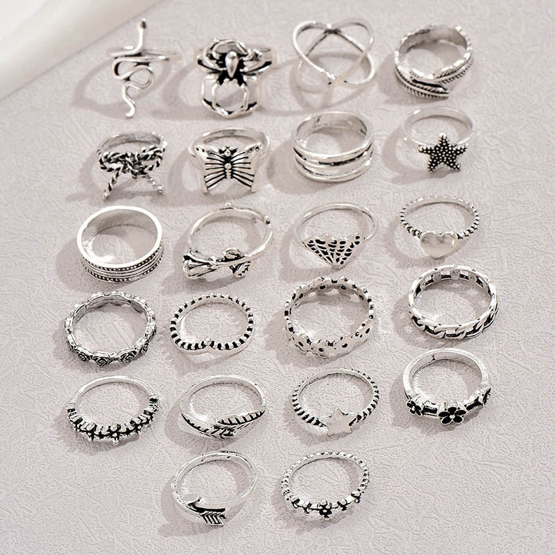 Wholesale Jewelry Modern Style Simple Style Classic Style Pentagram Heart Shape Flower Alloy Plating Rings
