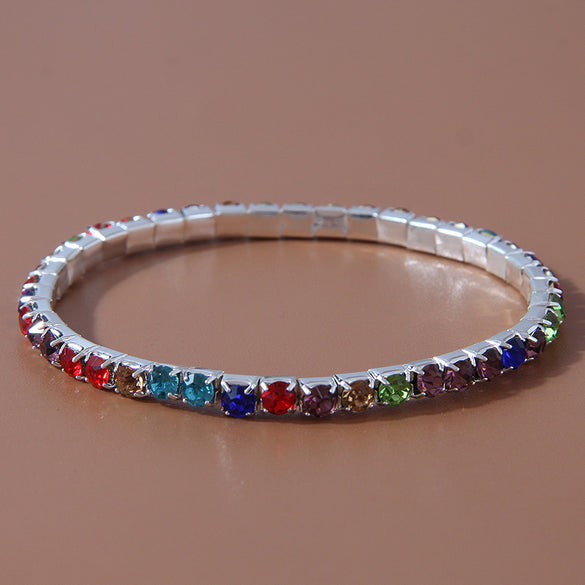 Simple Style Solid Color Iron alloy Inlay Rhinestones Women's Bracelets