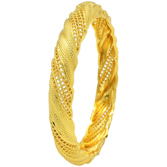 IG Style Simple Style Solid Color 24K Gold Plated Alloy Wholesale Bangle