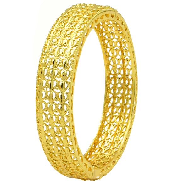 IG Style Simple Style Solid Color 24K Gold Plated Alloy Wholesale Bangle
