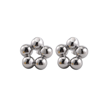 1 Pair Casual Elegant Solid Color Flower Plating 304 Stainless Steel 18K Gold Plated Ear Studs