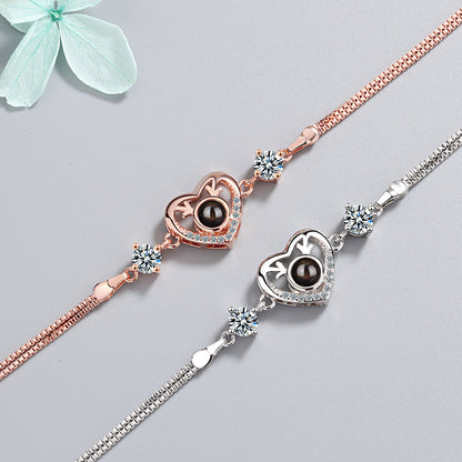 Copper IG Style Elegant Lady Plating Inlay Heart Shape Rhinestones Zircon Bracelets