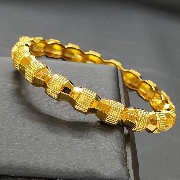 IG Style Simple Style Solid Color 24K Gold Plated Alloy Wholesale Bangle