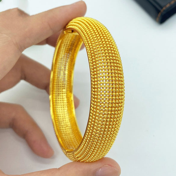 IG Style Simple Style Solid Color 24K Gold Plated Alloy Wholesale Bangle