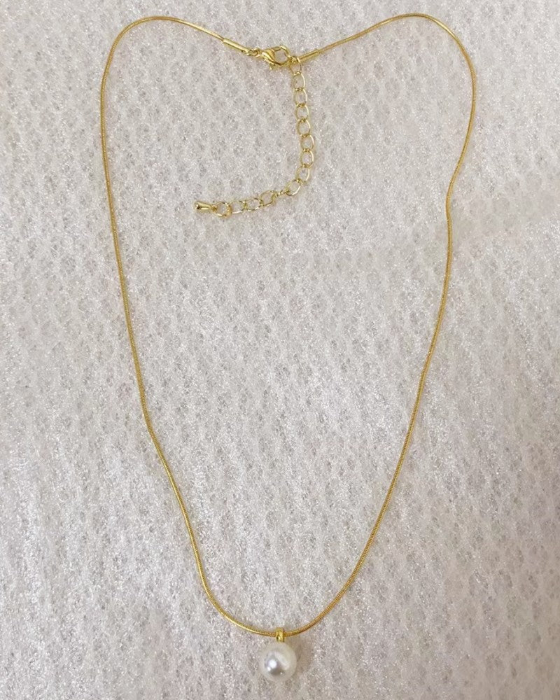 Simple Style Commute Round Pearl Zinc Alloy Wholesale Pendant Necklace