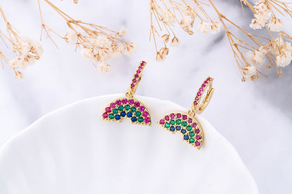 European And American Fashion Colorful Zircon Earrings A Variety Of Creative Personality Pineapple Cactus Earrings Diy Ear Studs Earrings For Women