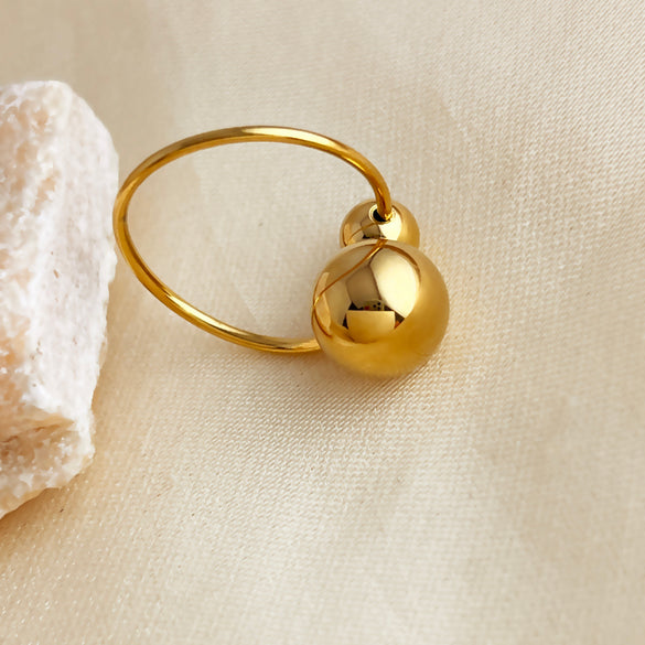 304 Stainless Steel 18K Gold Plated Retro Luxurious Plating Solid Color Rings