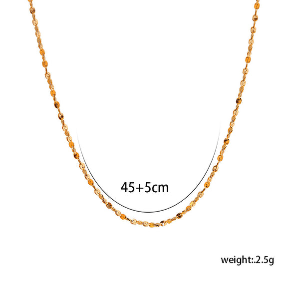 304 Stainless Steel 14K Gold Plated Casual Simple Style Solid Color Necklace